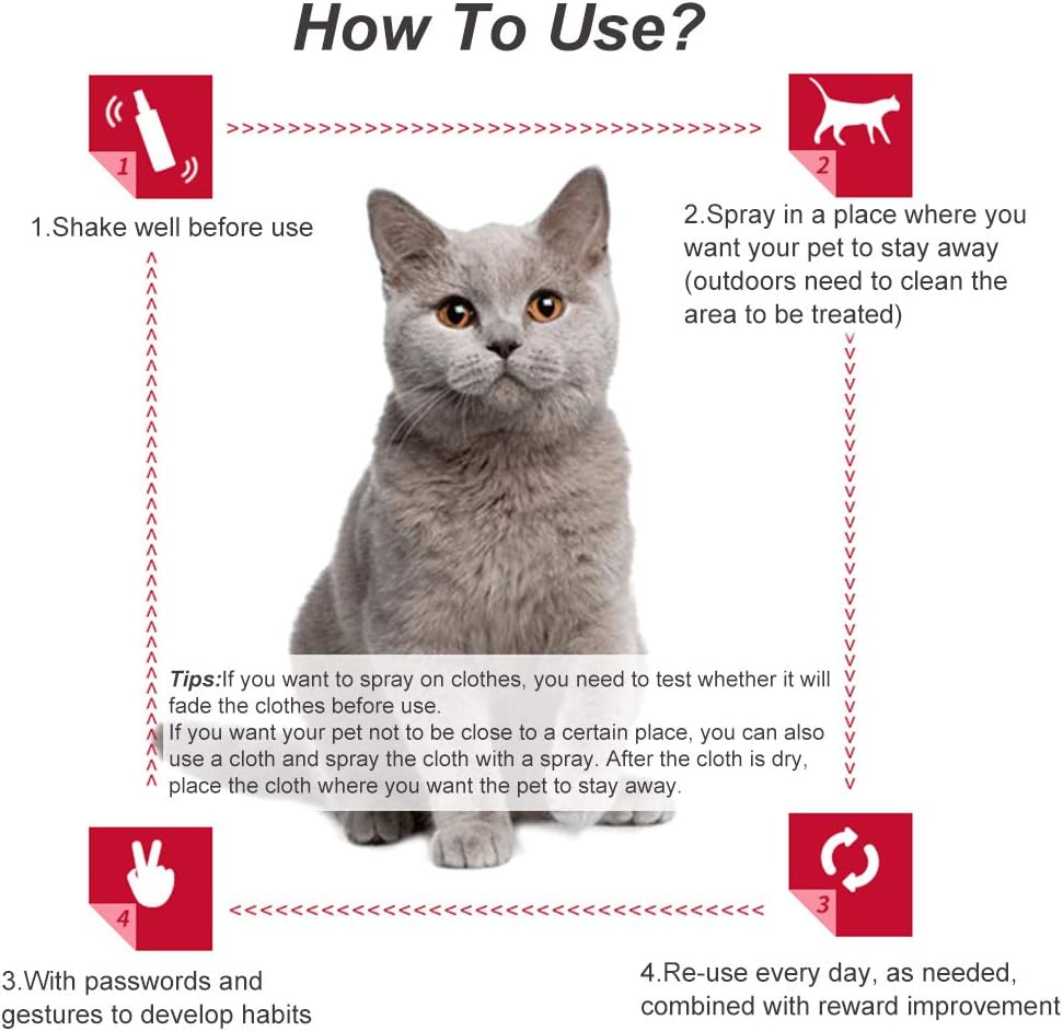 SEGMINISMART Cat Scratch Deterrent Spray, Cat Training Spray, Cat Scratching Training Spray, Suitable for Plants, Furniture, Floors and More with Rosemary Oil and Lemongrass, Protect Your Home