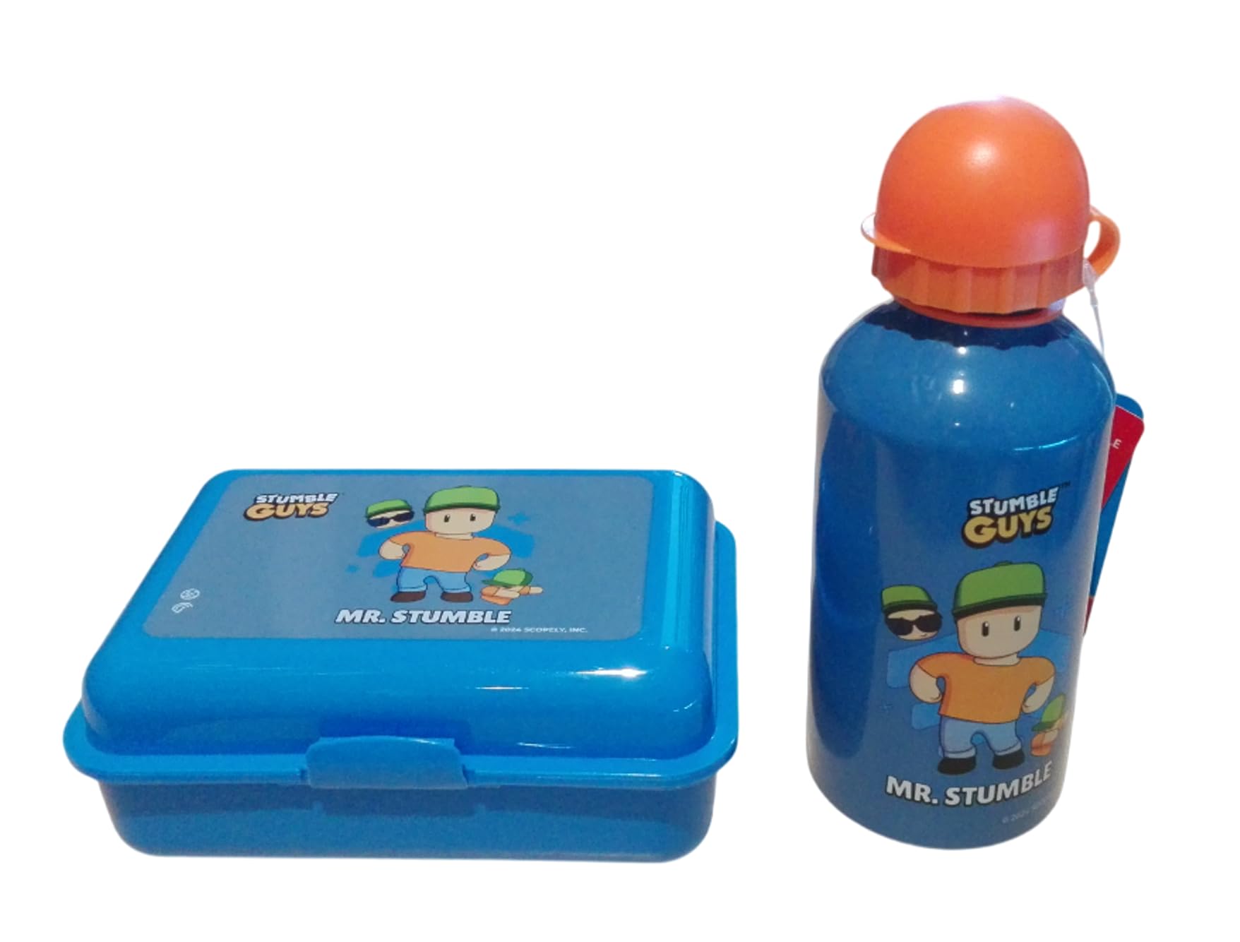 PRESTIGE & DELUXE Borraccia bottiglia termina in acciaio Stumple Guys 500 ml + Lunch Box Portamerenda e portachiave
