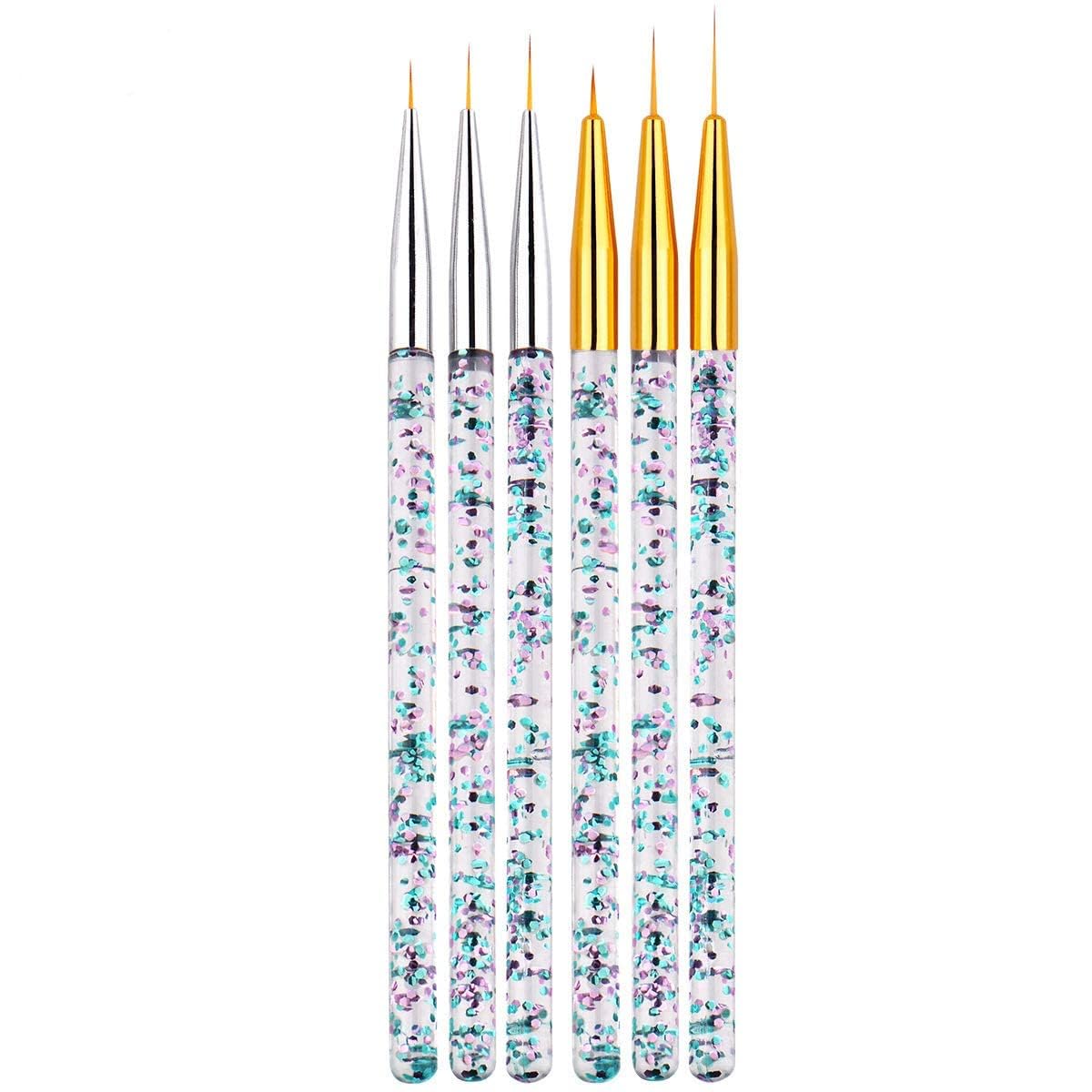 Rubyface 3 PCS Nail Art Liner Brushes, UV Gel Painting Acrylic Nail Design Nylon Brush, Nail Painting Drawing Pens (7/9/11mm)-image-42