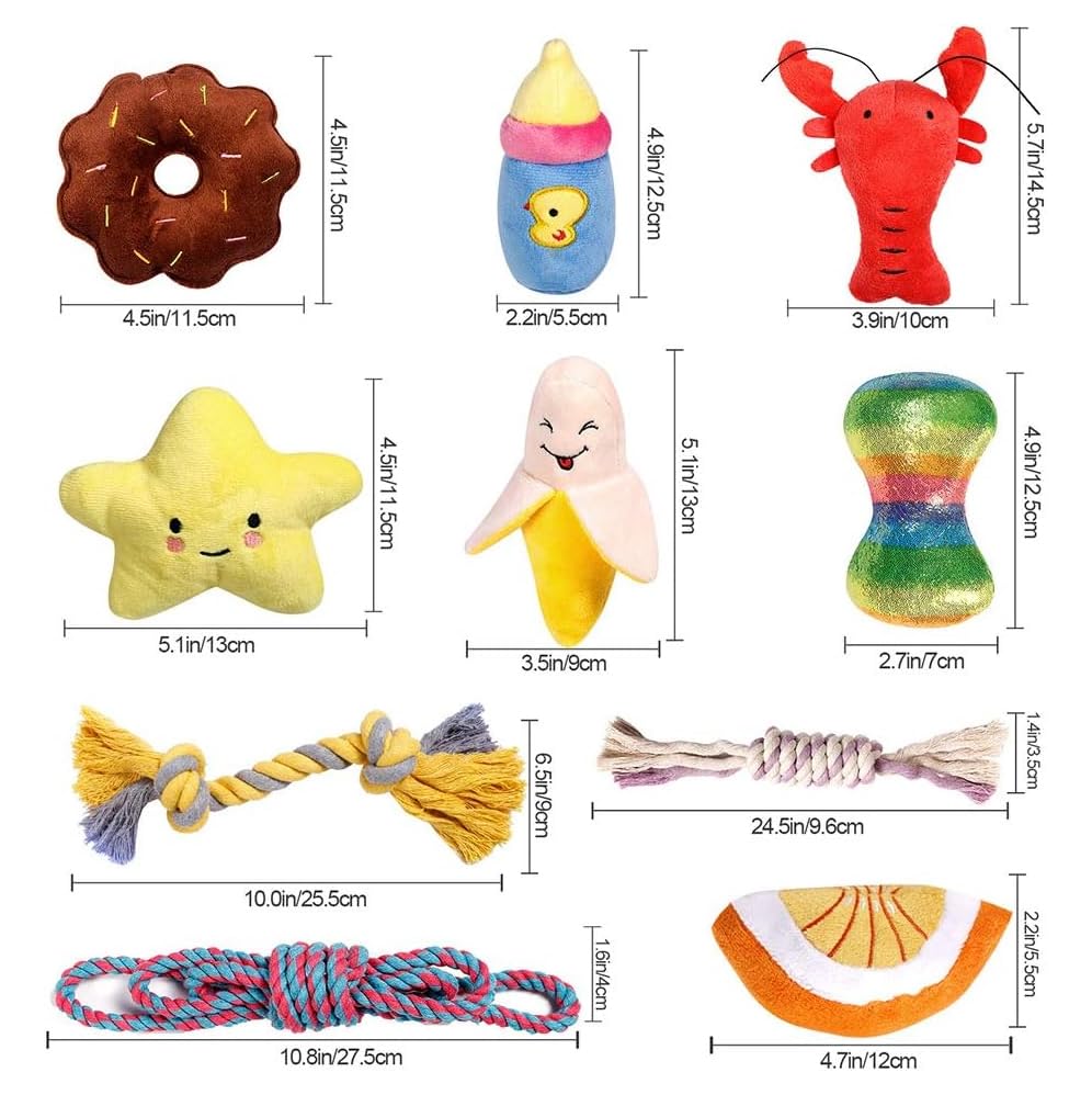 Set de 10 juguetes mordibles para perros pequeños PLAYJOY miniatura 6