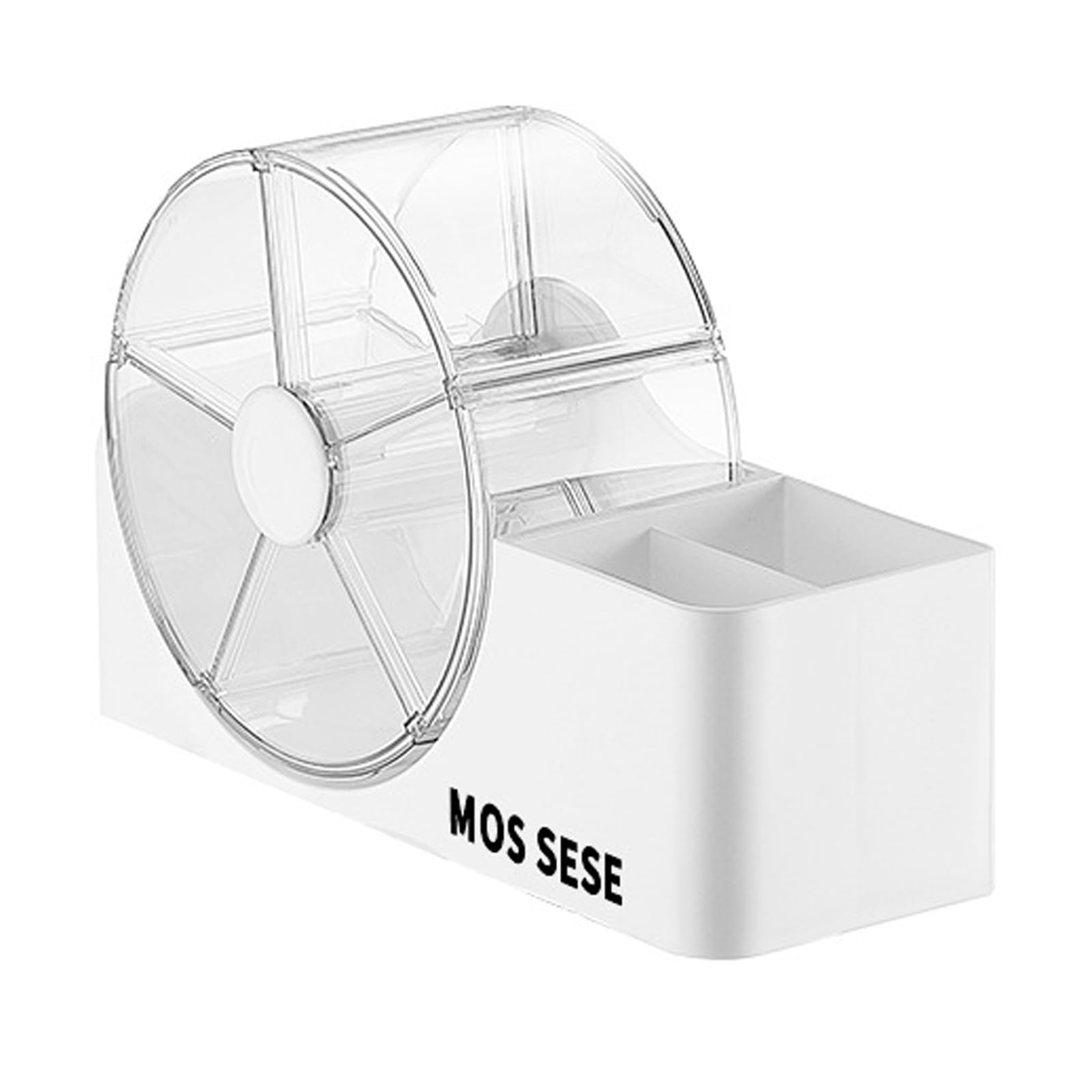 Msioytog Clear Hair Accessories Organizers with Hair Brushes Holder Desktop Organizers Case for Hairs Accessories, Cotton Swabs Rotatable Jewelry Box