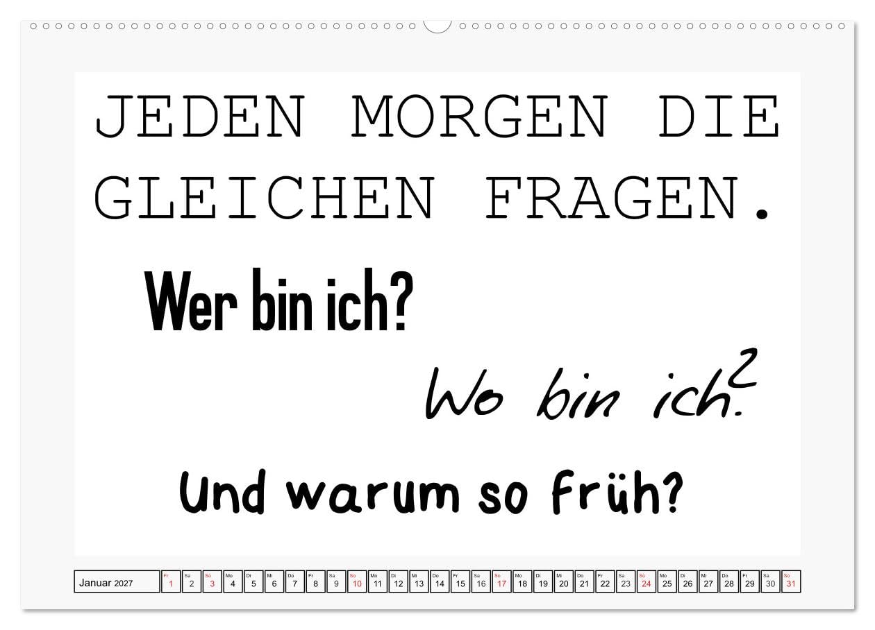 CALVENDO - Typo-Kalender für das Büro. Sarkasmus und fiese Sprüche (Wandkalender 2027 DIN A2 quer), Monatskalender: Trendiger Sprüchekalender für den Arbeitsplatz