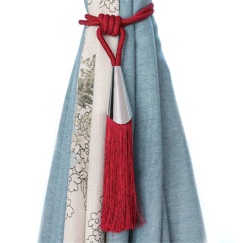 Vakorise Red Curtain Ties, Curtain Tieback Tassel Buckle Holdback Ropes Accessories Drapes Multicolor
