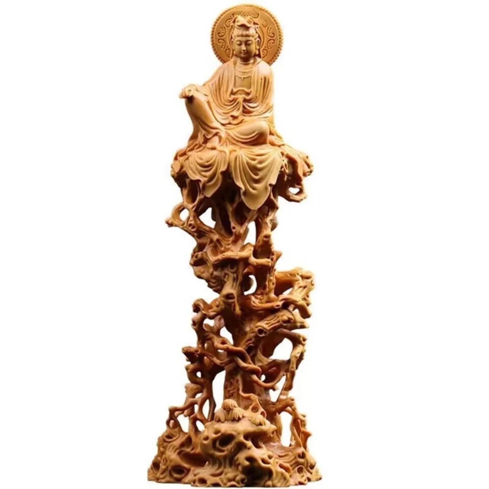 Aottsd Samantabhadra Statue Brass Gilded Antique Buddhist Altar Worship Decor 12Cm