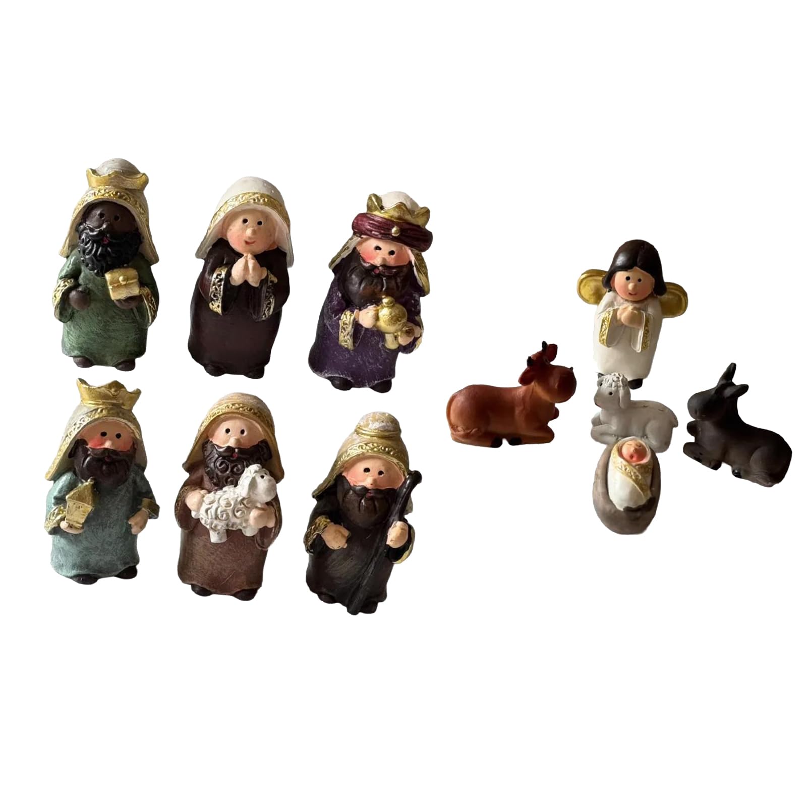 YROHGKPN 11Pieces Resins Nativity Scene Figures Ornaments Set for Christmas Tabletop Decorations for Collectors and Enthusiasts Christmas Tabletop Display