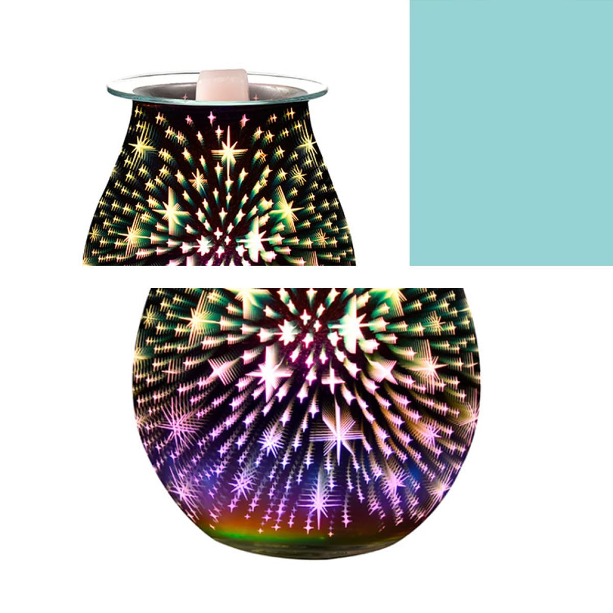 BESPORTBLE 3D-Glas Duftlampe 1 Stück, Dekorativer Aromatherapie Halter