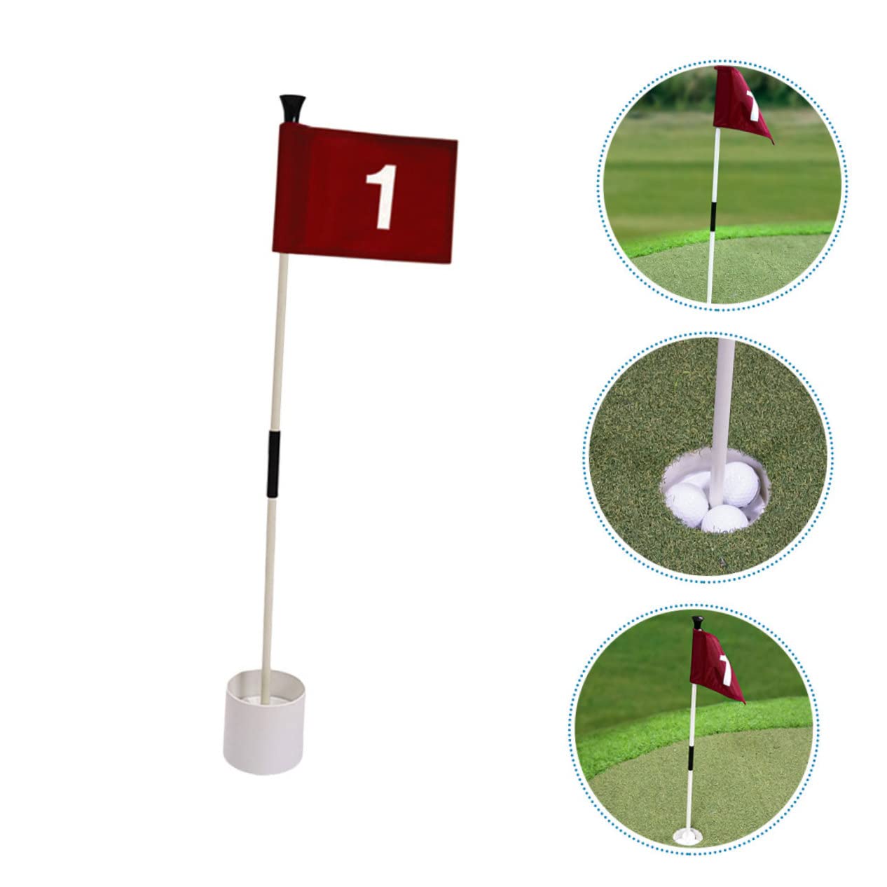 Golf Fahne für Training Leicht zu Tragen mit Abnehmbaren Teilen Satz aus Abs und Glasfaser für Fahnenmast und Golfspiel dem Übungsplatz