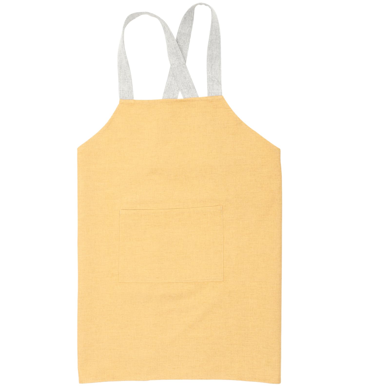 STOBAZA Solid Color Thick Apron Kitchen Apron Tool Apron Pockets Cooking Apron Packet Design Apron Artist Apron Reusable Chef Apron Working Aprons Apron for Bbq Apron Yellow Cotton