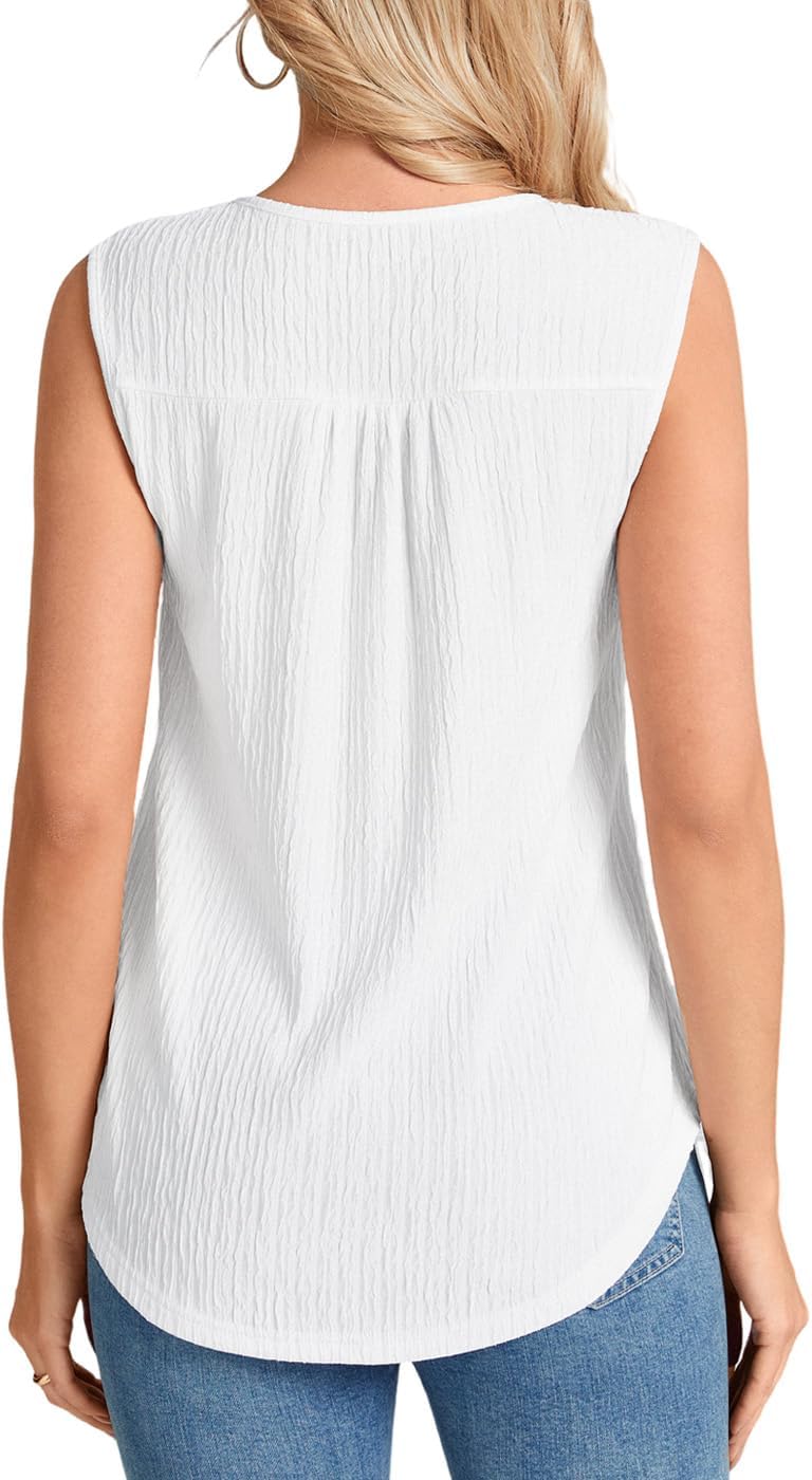 SUNNEGOO Womens Summer Tank Tops Sleeveless Dressy Casual Shirts Loose Fit Tunic Business Work Blouses Basic Trendy Outfits - Image 2