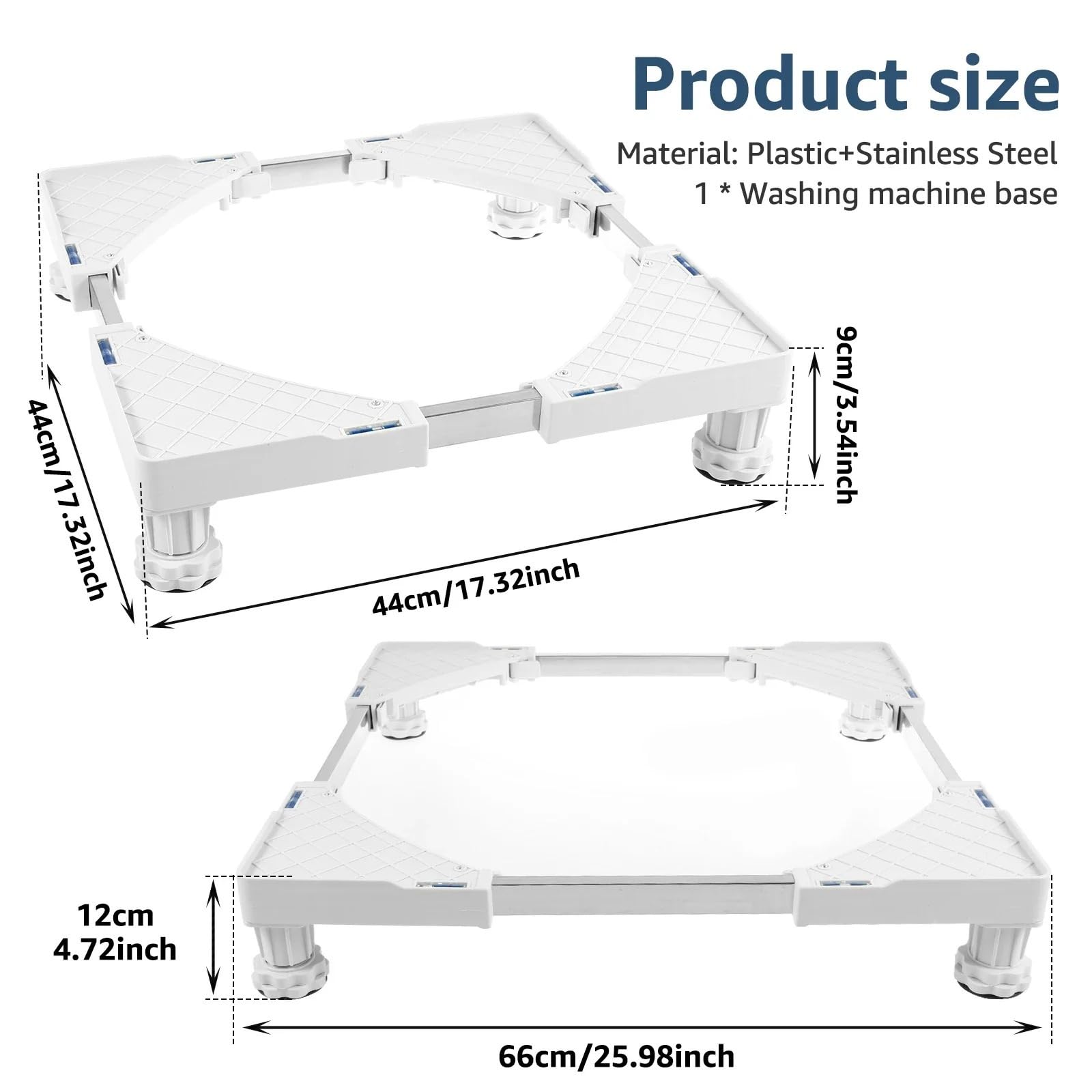 Soporte de lavadora antivibración móvil universal | Pedestal for lavandería con almohadillas antivibración for soporte de base de mueble