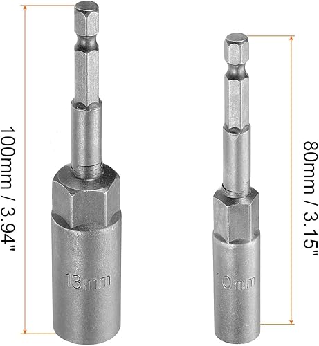 Miniatura 2 de uxcell Juego de 6 brocas de cambio rápido, vástago hexagonal de 14 de pulgada, 0.394 in y 0.512 in, acero CR-V no magnético