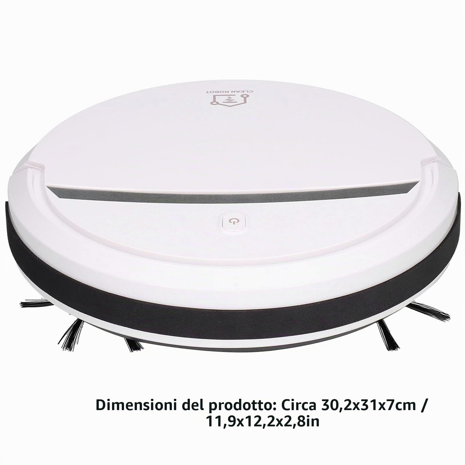 3 in 1 Smart Sweeper Aspirapolvere Automatico a Tempo Ridotto Ricarica USB Buono per peli di Animali Domestici,Robot aspirapolvere, Tappeti, Pavimenti duri, Forte aspirazione, Silenzioso(Bianco)