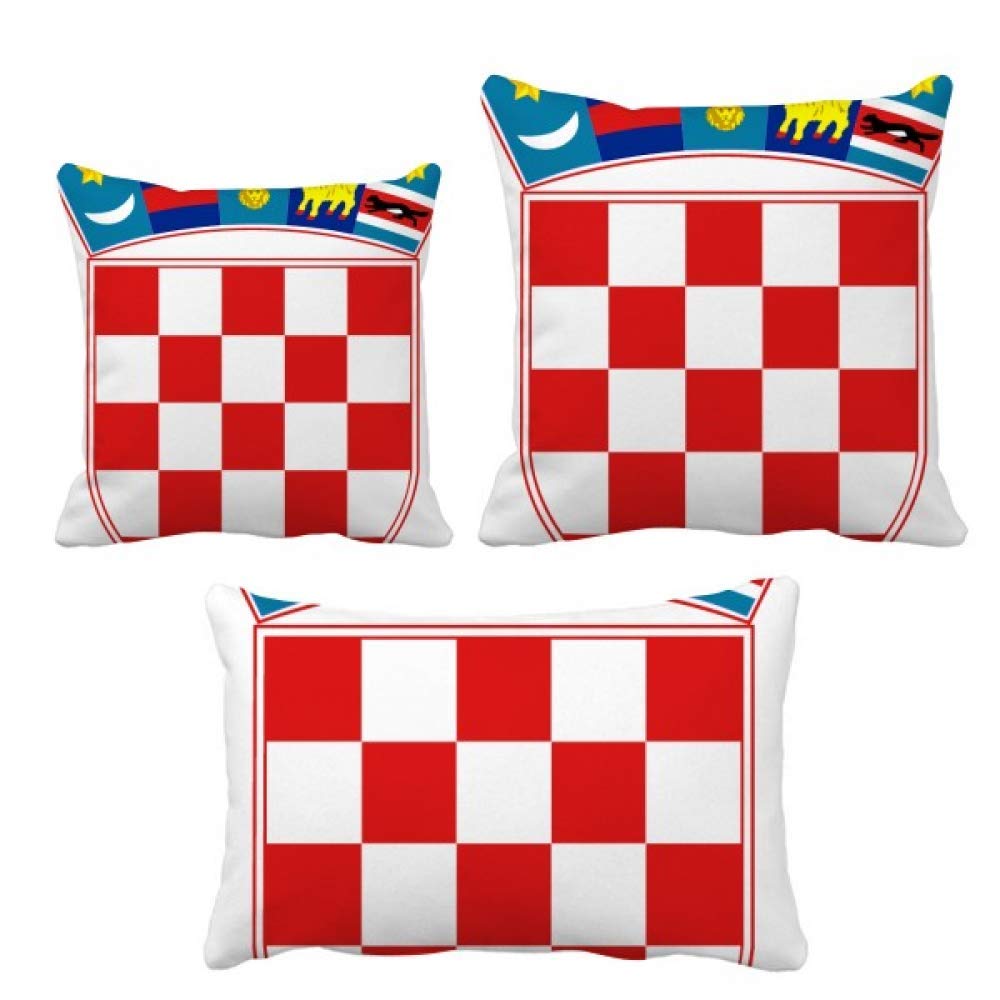 Housse de coussin emblème Croatie en textile haute qualité pour salon élégant