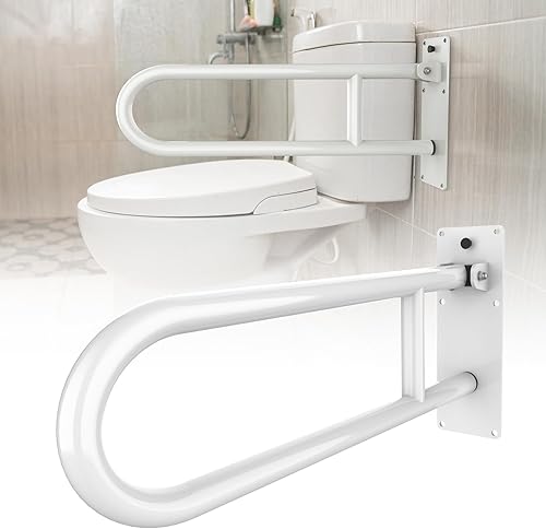 Barra de agarre abatible en forma de U, barras de agarre para discapacitados, rieles de seguridad para inodoro, barra de seguridad para ayudar a