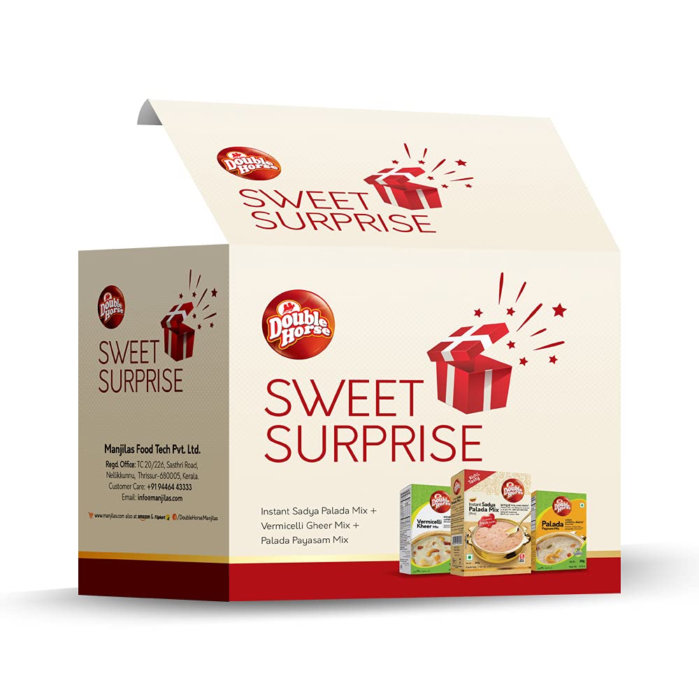 Double Horse Sweet Surprise Onam PayasamIKerala Payasam Combo(Pack Of 3)|Palada Payasam Mix 300G,Sadya Palada Mix 200G&Vermicelli Kheer Mix 300G|Kheer Mix Combo (B09B9QZPR3) Amazon Price History, Amazon Price Tracker