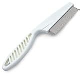 SunGrow Detangling Pet Comb for Dogs, Cats, Ferrets, Anti-static Groomer Removes Tangles & Knots, Tear Stain Removal, Stainless Steel Pins with Rounded & Smooth Ends, White Non-slip Grip Handle, 7.4