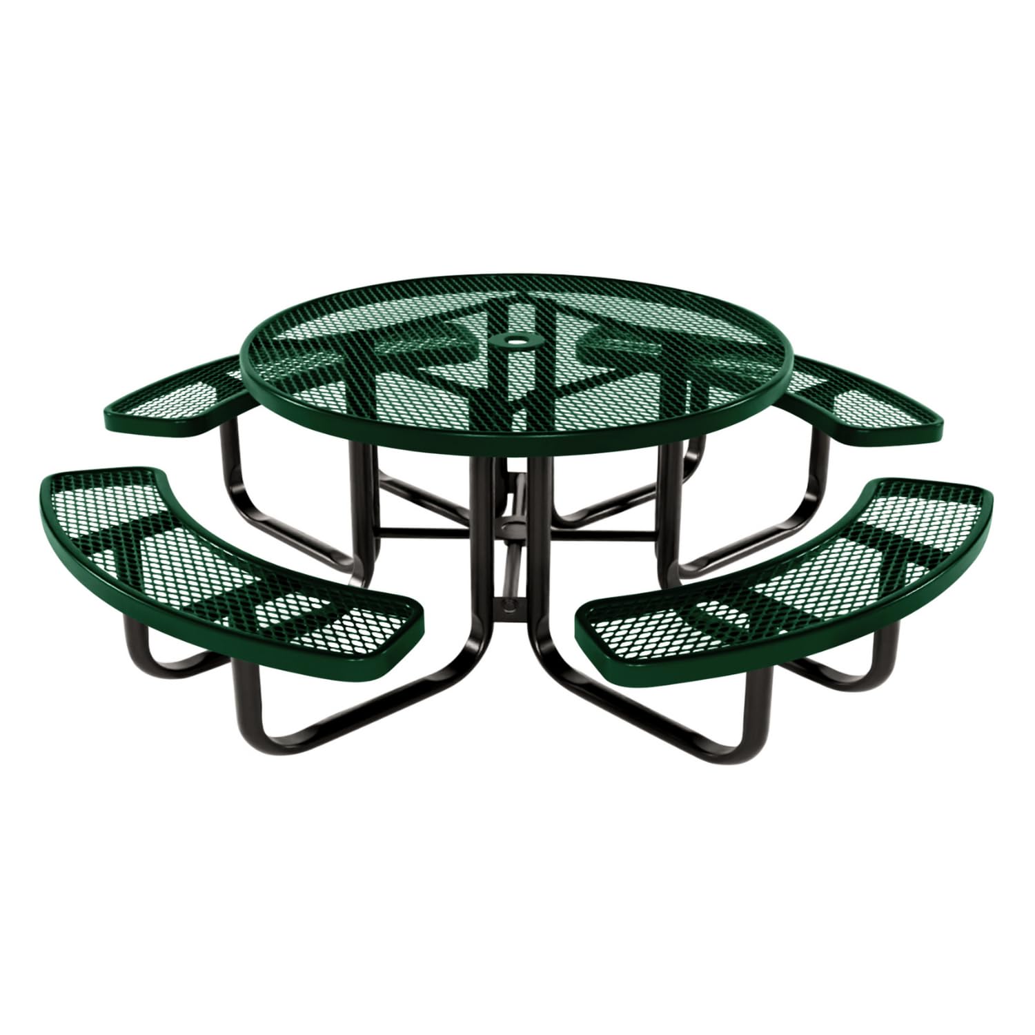 COATEDOUTDOORFURNITURE Heavy-Duty Portable Outdoor Kids Table with Umbrella Hole, Expanded Metal Kids Picnic Table, Commercial-Grade, Made in America