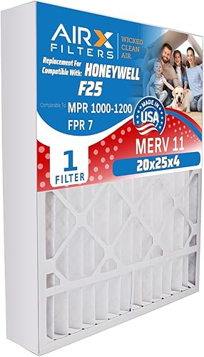 AIRX FILTERS WICKED CLEAN AIR. Filtro de horno 20x25x4 MERV 11 compatible con filtro de aire Honeywell 20x25x4 F25 1 solo filtro