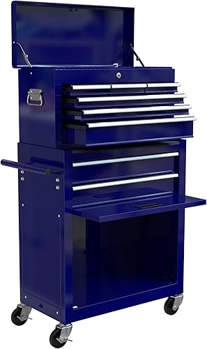 Gabinete de almacenamiento de herramientas de 8 cajones, baúl de herramientas rodante de alta capacidad, caja de herramientas móvil con cerradura,