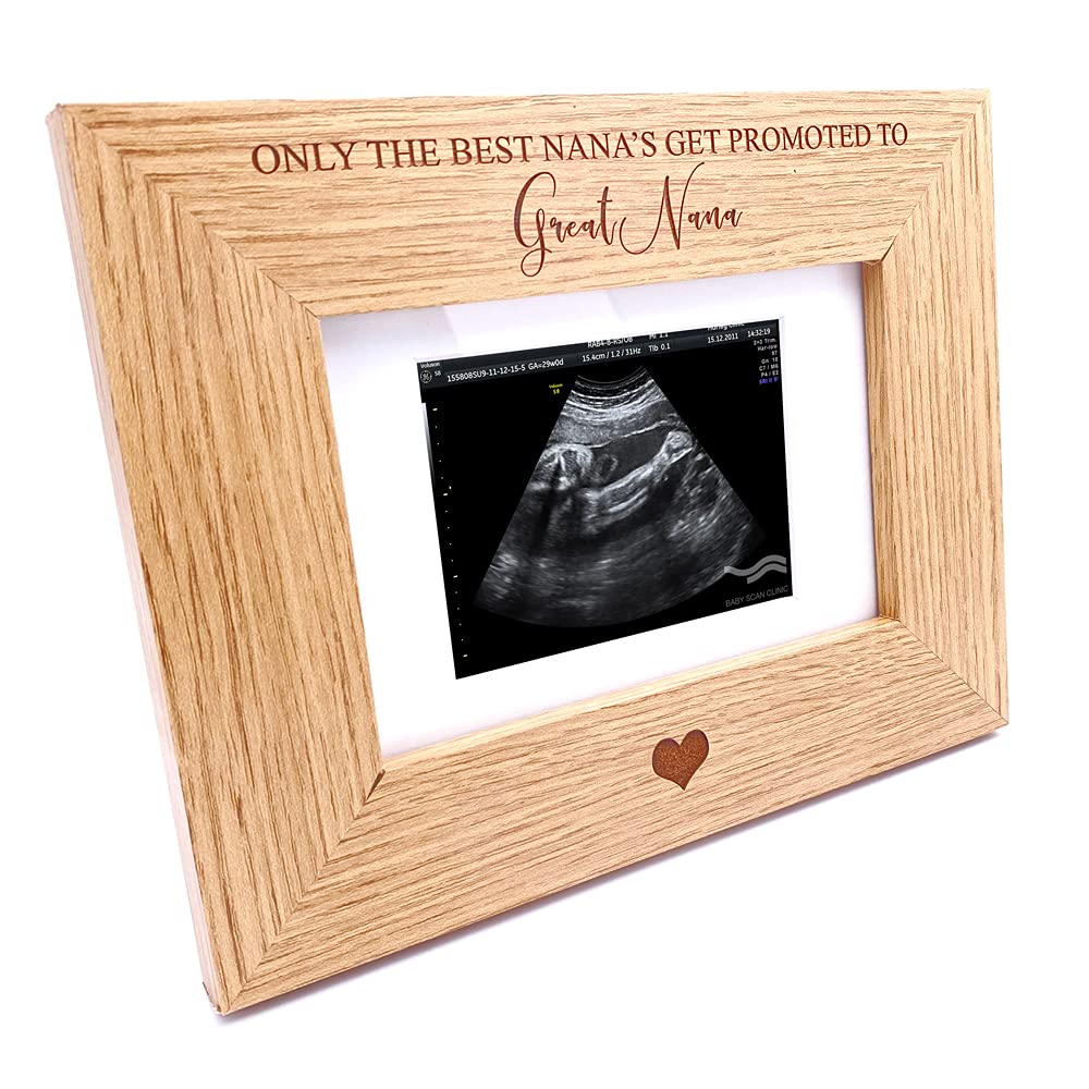 Ukgiftstoreonline Brown The Best Nana's Get Promoted To Great Nana Baby Scan Frame 4 X 6 Inch
