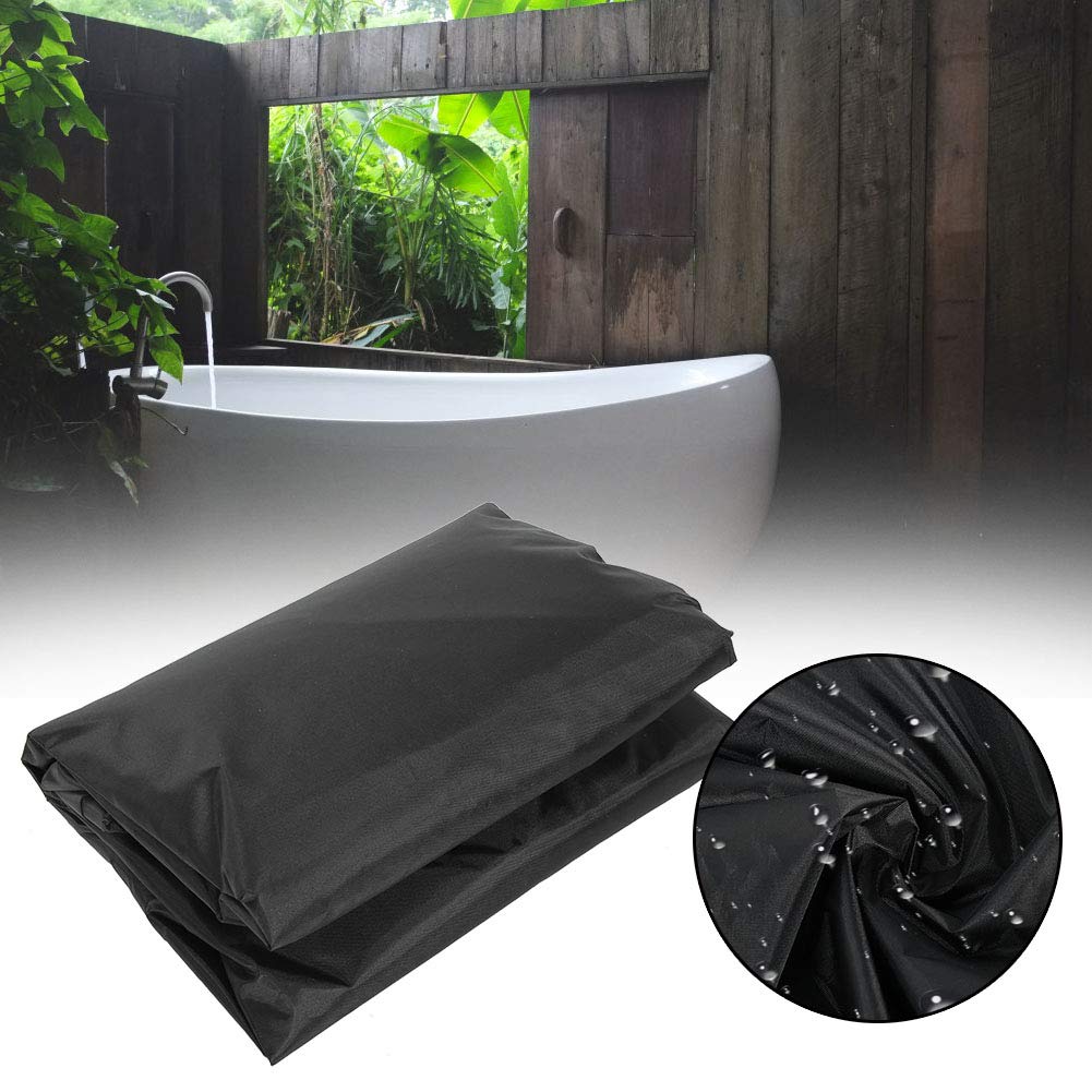 Housse De Spa Carrée Imperméable En Polyester 190T, Noire, 207 X 207 X
