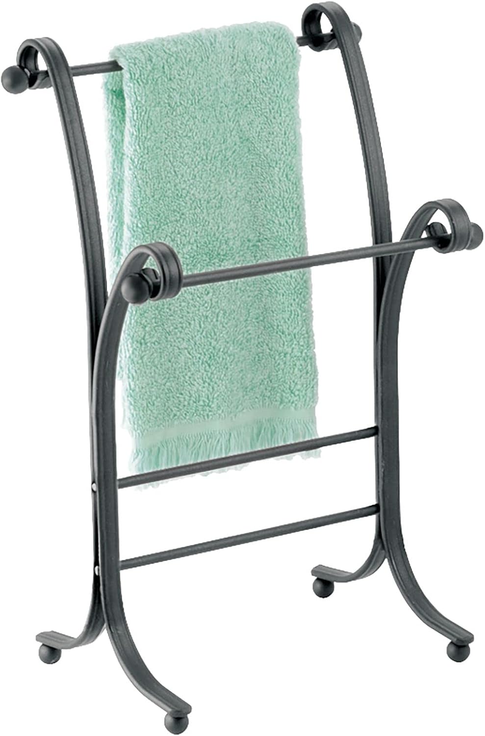 mDesign Steel Countertop Hand Towel Holder 2Tier Freestanding Small Towel Stand