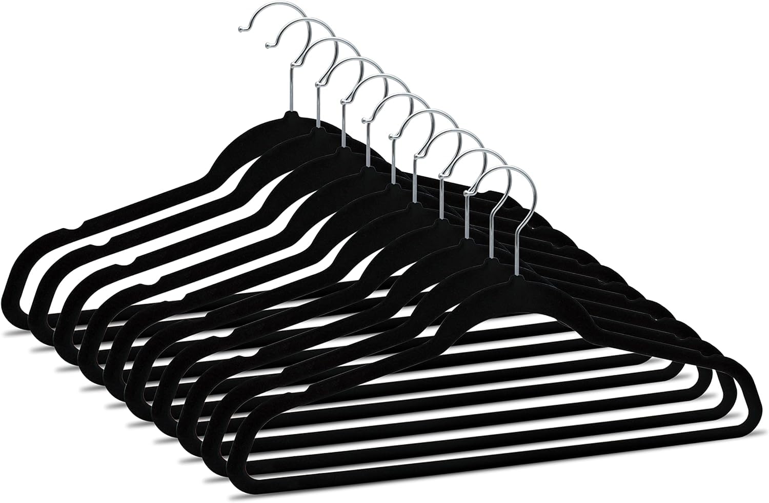 ZOBERNon-Slip Velvet Hangers - Suit Hangers (10 Pack) | Ultra Thin, Space Saving, Swivel Hook, Strong, Can Hold Up-to 10 Lbs, For Coats, Jackets, Pants, Dress Clothes