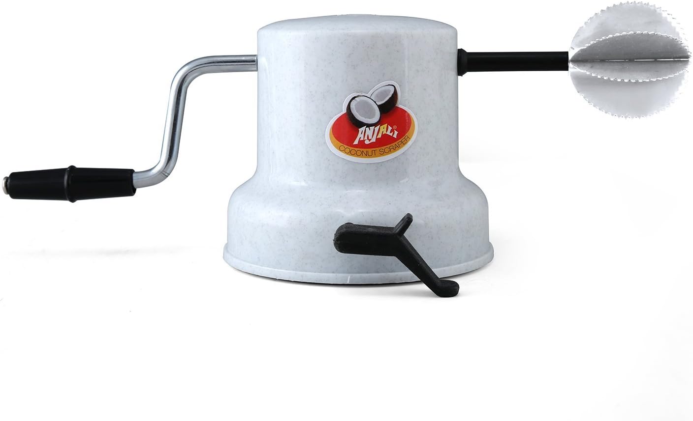 Plastic Coconut Scrapper with Vacuum Base, White