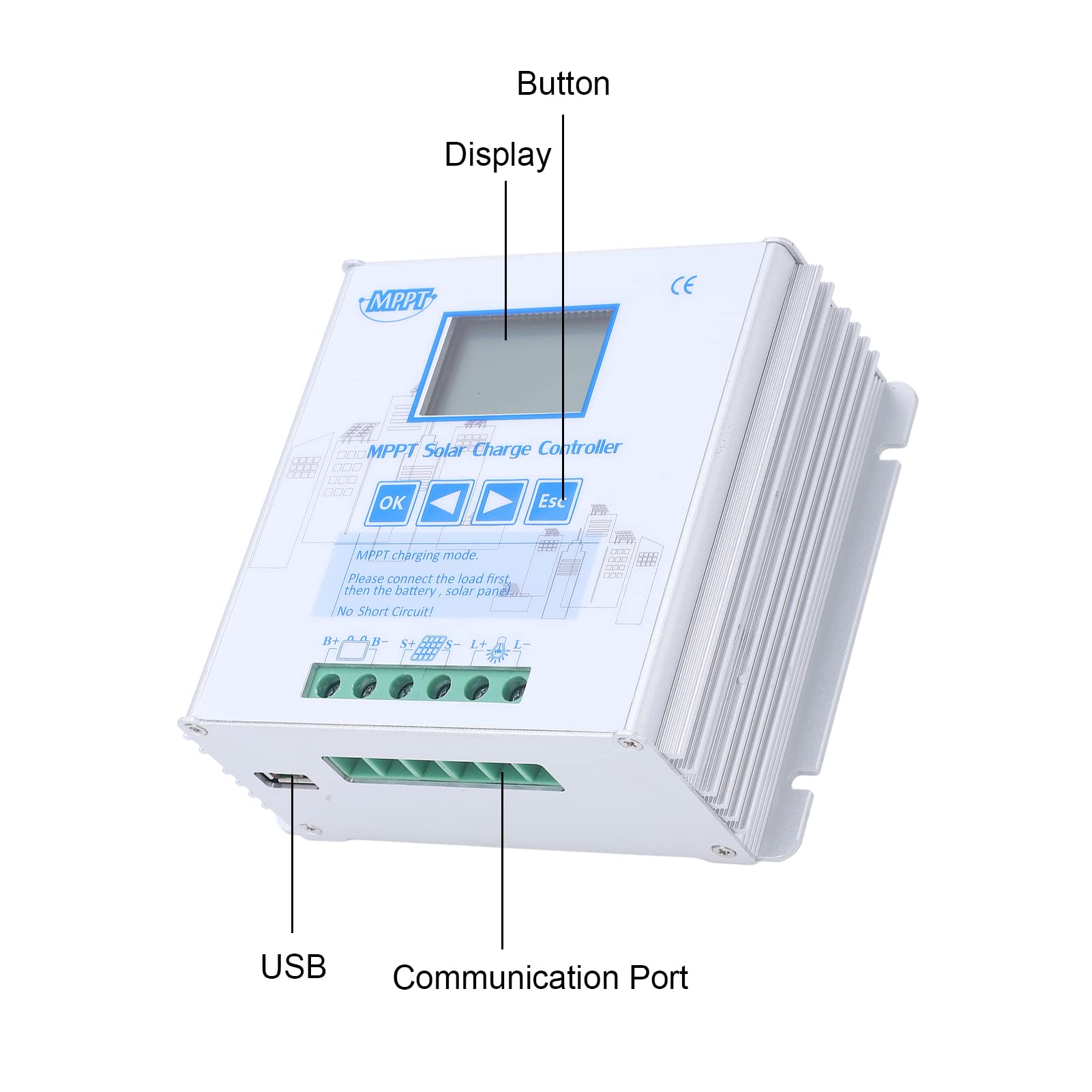 MPPT Solar Boost Controller 10A 12V / 24V |80-V-PV-Eingang, sicherer Schutz für netzunabhängige Systeme |Solarpanel-Regler für Wohnmobil-/Boots-/Heimbatterie |Lithiumkompatibel