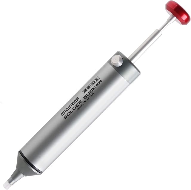 solder sucker pump with innovative 'enveloping' silicone nozzle. Made in Japan. engineer SS-02