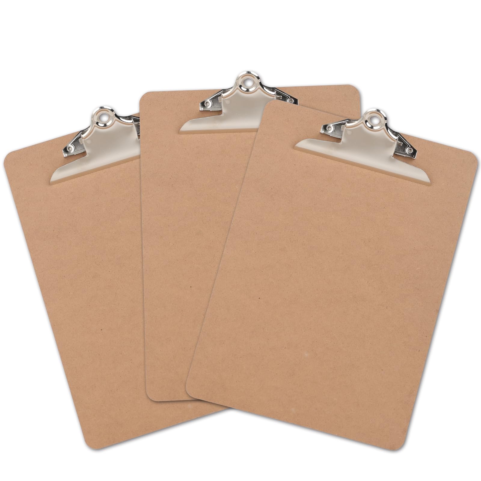 Juvealoe Wood Clipboard Set of 3, Letter Size 8.5 x 11 Clip Board with Heavy Duty Butterfly Clip, 9 x 12.5 in, Suitable for Classroom, Students, Kid,