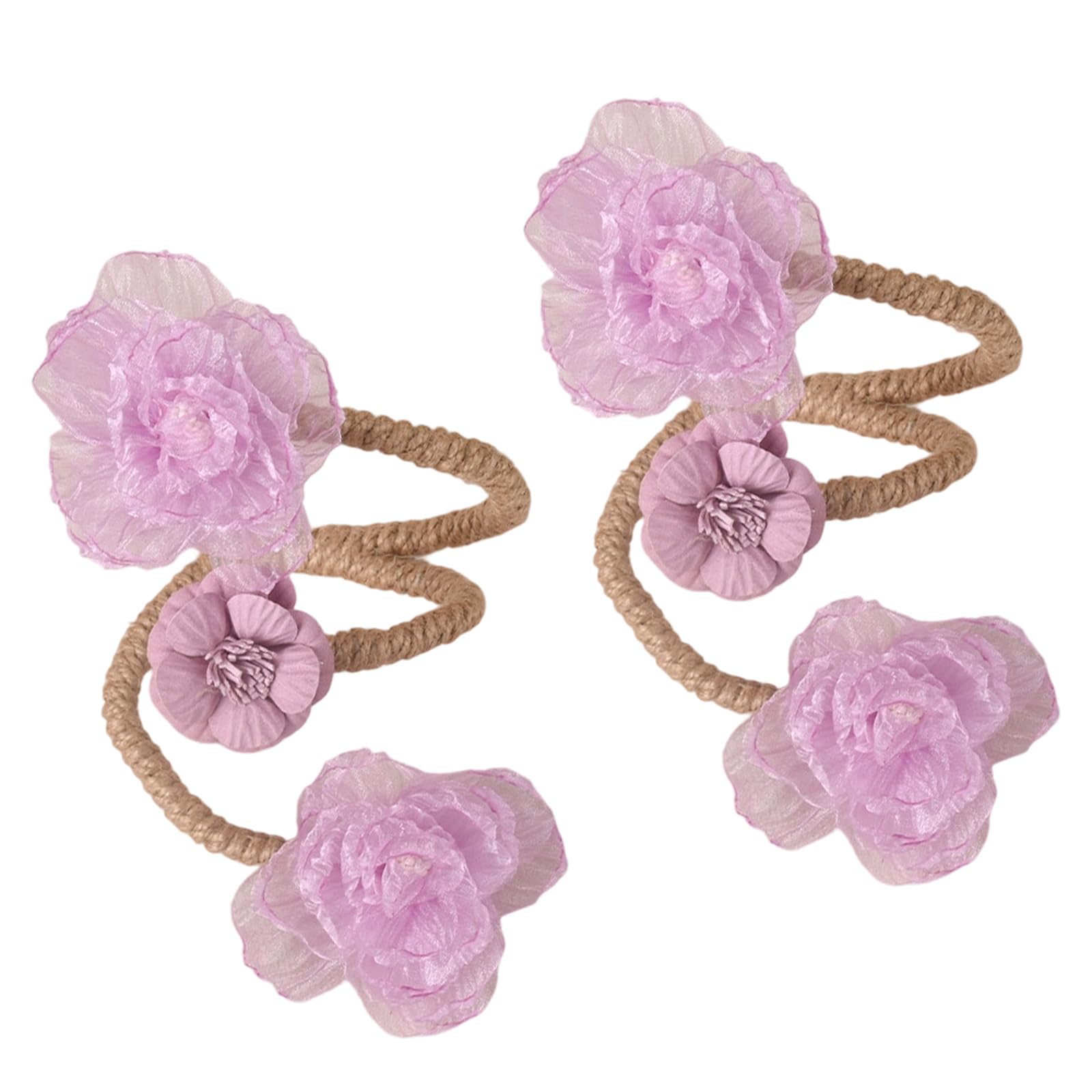 of 2 Metal Rope Window Drapery Holdbacks Clip Elegant Artificial Flower Curtain Tiebacks for Bedroom Nusery Decors Curtain Fasteners