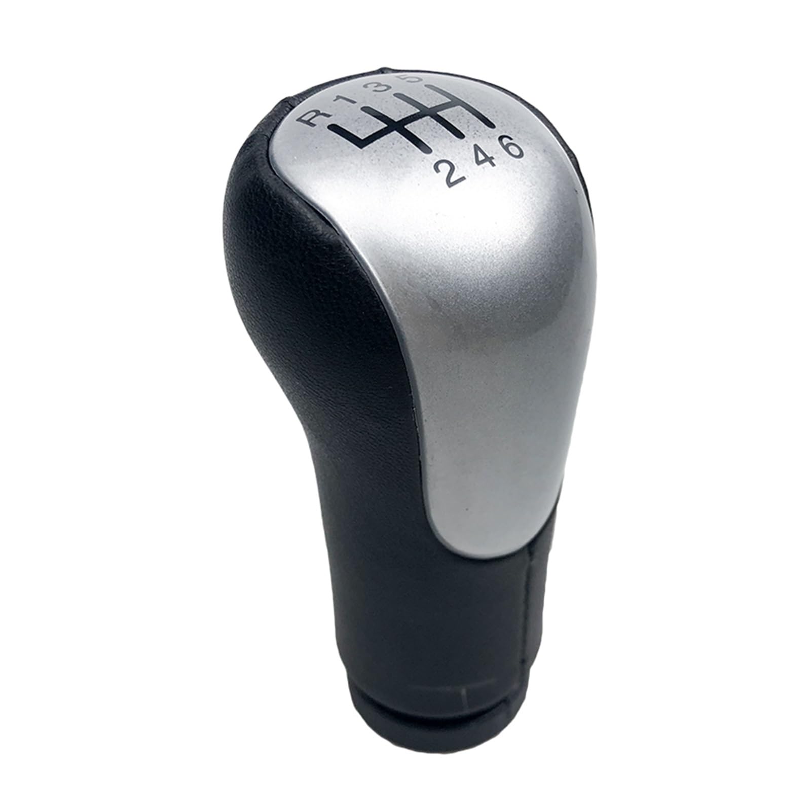 Rbevcrr Car Shift Lever Knob for Fiesta for Fusion for Transit for Connect 2002-2008 Leather Gear Shift Knob Shifter Gaiter Boot Cover Case Stick Shifter Pen(6 Speed Silver)