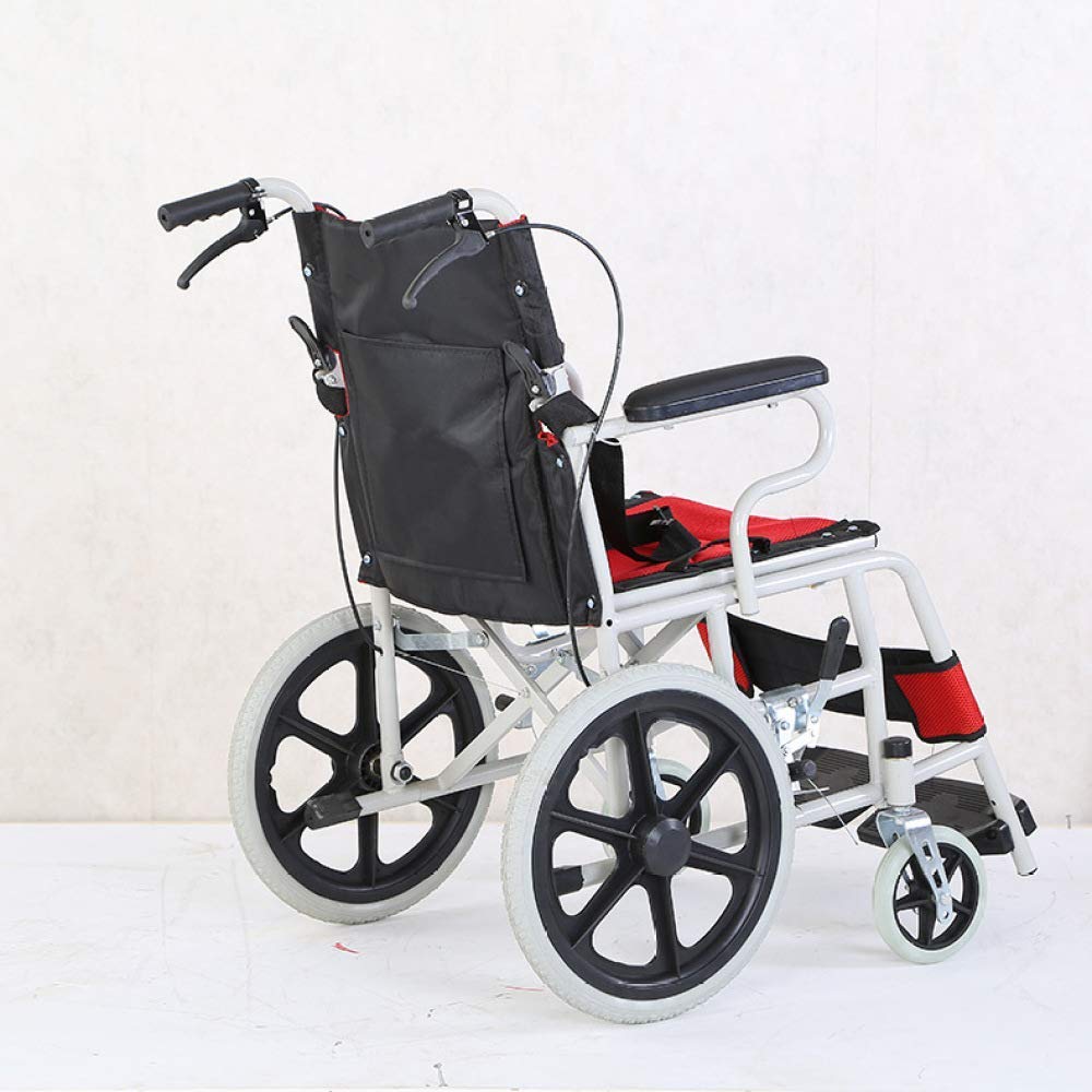 CLoxks Sedia a rotelle,Sedia da Viaggio Puntura Colsion Anziani Disabili Scooter Passeggino Manuale Trasporto Toilette Pieghevole Portatile Ausili per la deambulazione