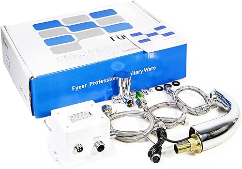 Miniatura 8 de Grifo automático para lavabo de baño sin contacto, grifo con sensor activado por movimiento, grifo comercial manos libres con cubierta de orificio,