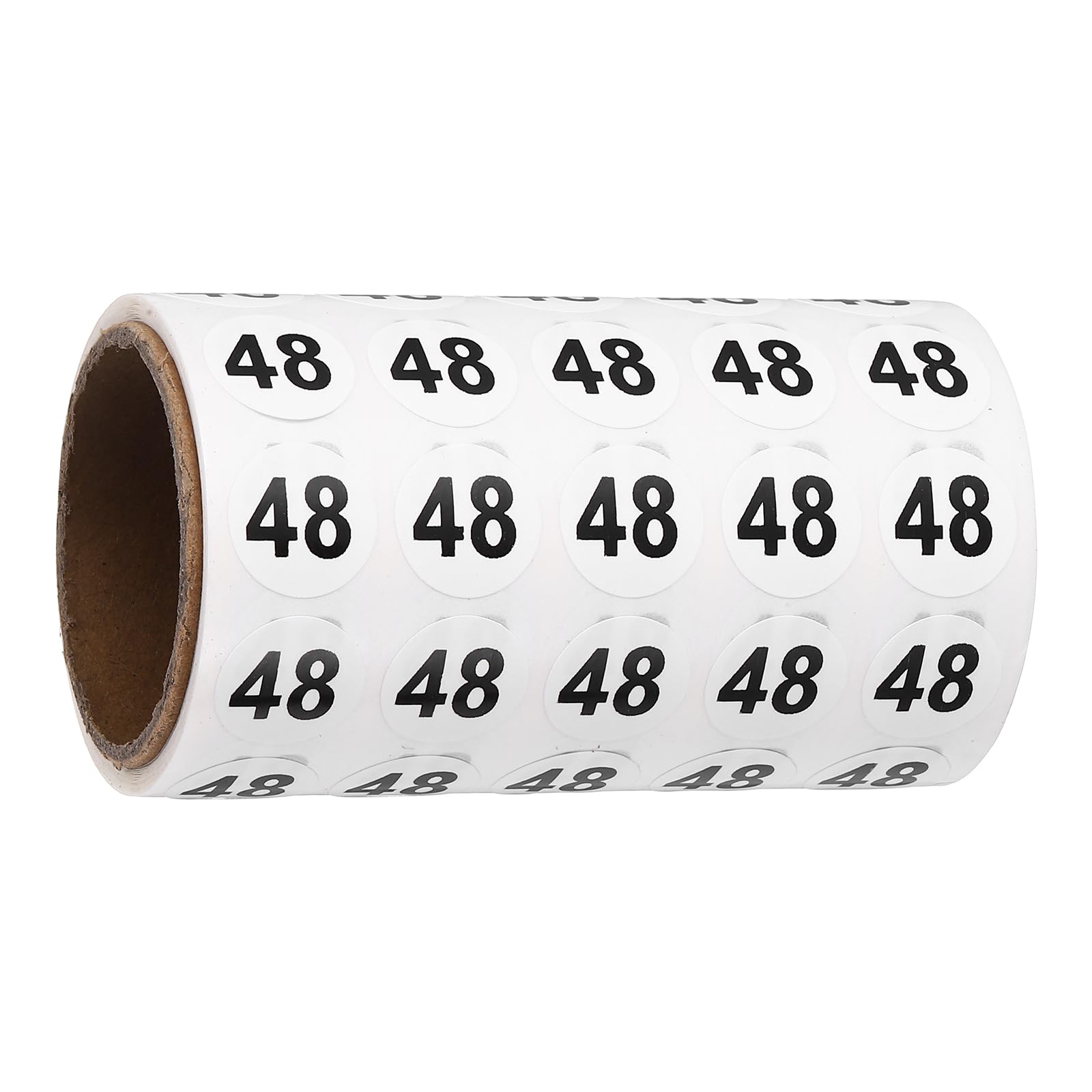 PATIKIL 1000pcs 0.6" Number Stickers, Number 48 Sticker Numbers Labels Round Small Vinyl Self Adhesive Label Circle Decals 1 Roll Dots for Photo Album Poster Organize Inventory, Black โ image 1