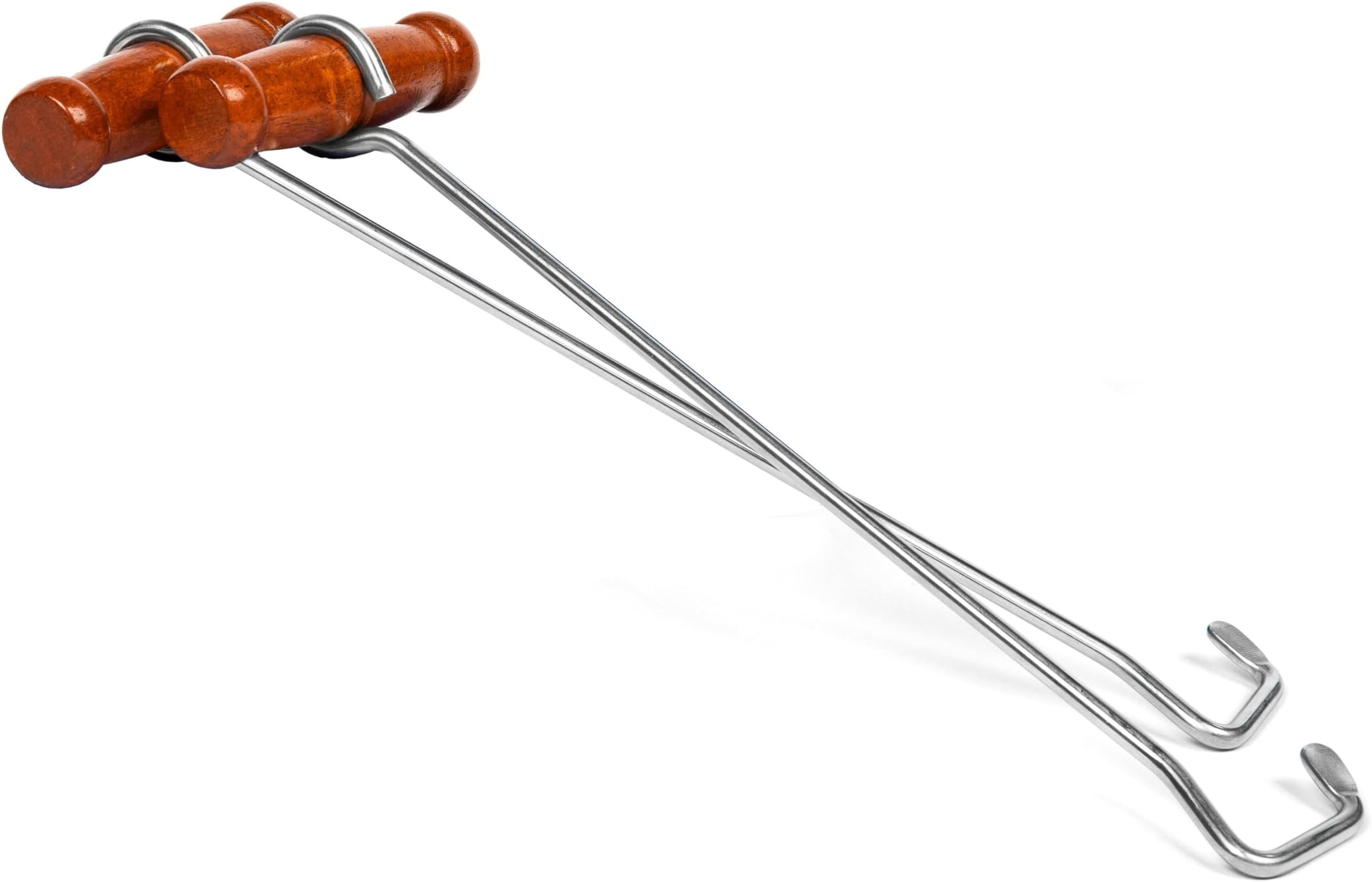 HOUNDSBAY Cowboy Boot Hooks for Men and Women - Boot Puller for Cowboy Boots with Long Handles, Mahogany, 14.5 inch