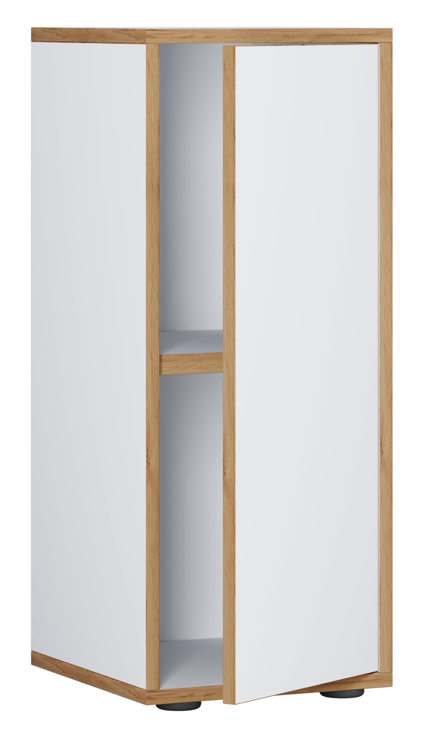 VCM Holz Büroschrank Ordner Aktenschrank Büromöbel Schrank Salia 2-fach Breite 30 cm Drehtür Weiß