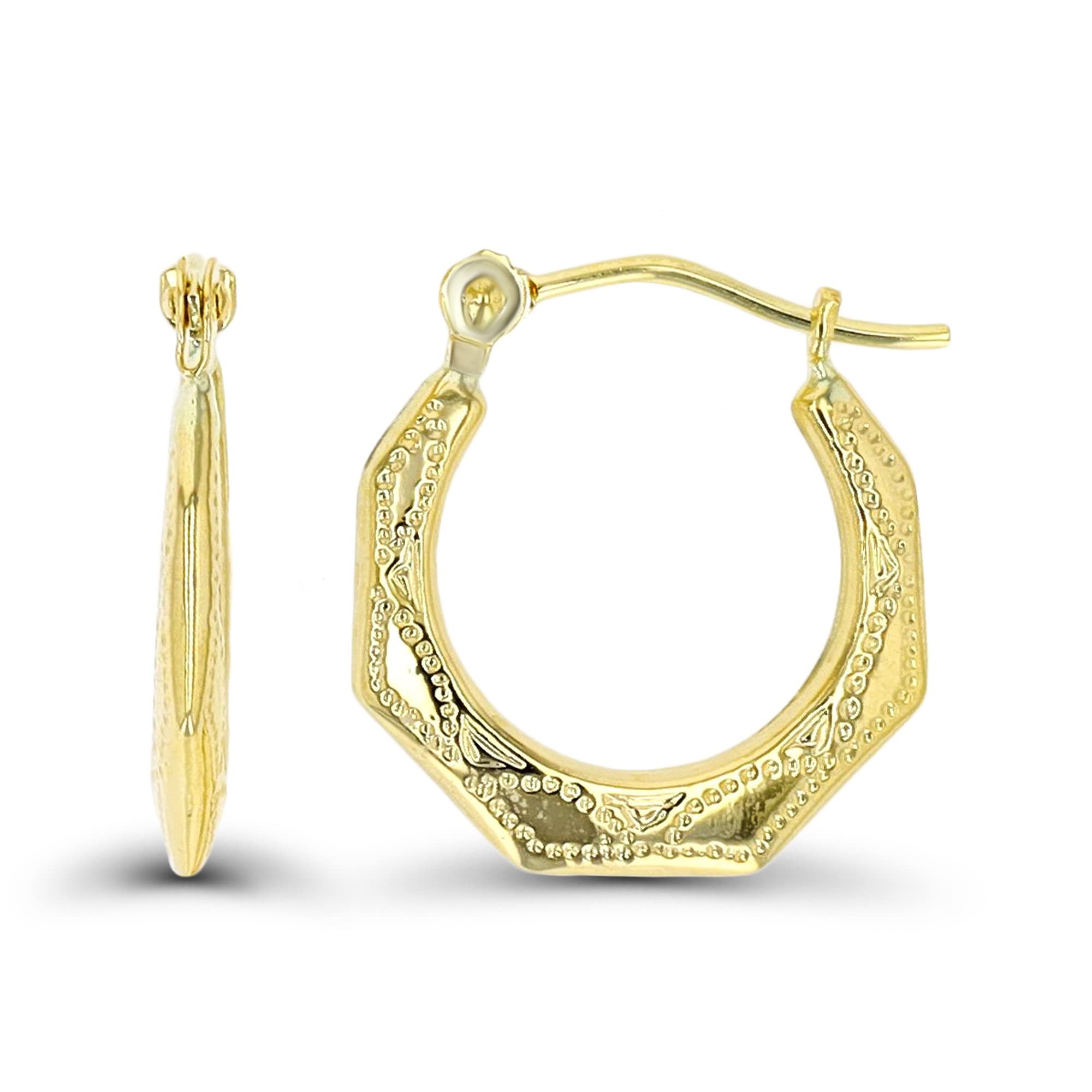 DECADENCE Solid 14K Yellow Gold Hoop Earrings