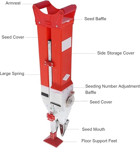 Miniatura 8 de Sembradora de fertilizantes, fertilizante de siembra preciso con precisión portátil para jardín, maceta de maíz de operación humanizada ajustable de