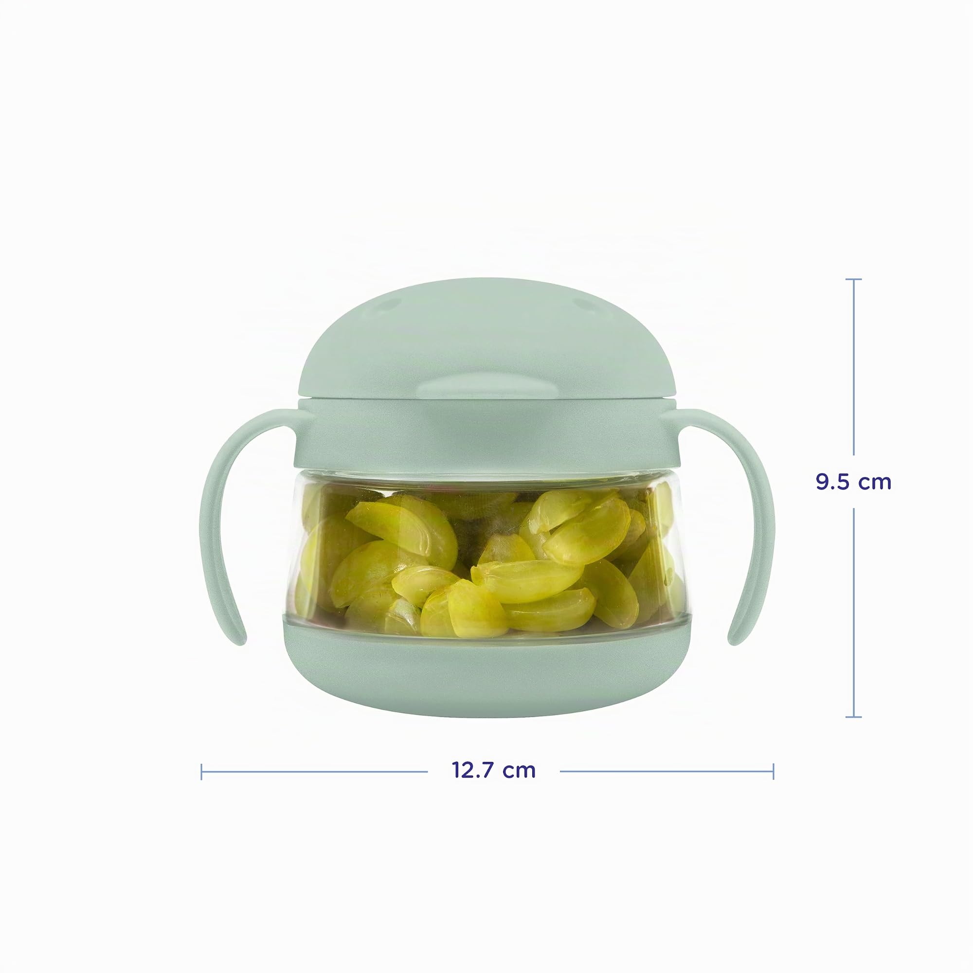 Ubbi Tweat No Spill Snack Container for Kids, BPA-Free Tritan, Toddler Snack Container, Sage & Blue