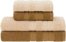 Jogo de Toalhas Buddemeyer Frape Dots Banho Bege/Caramelo 4 peças