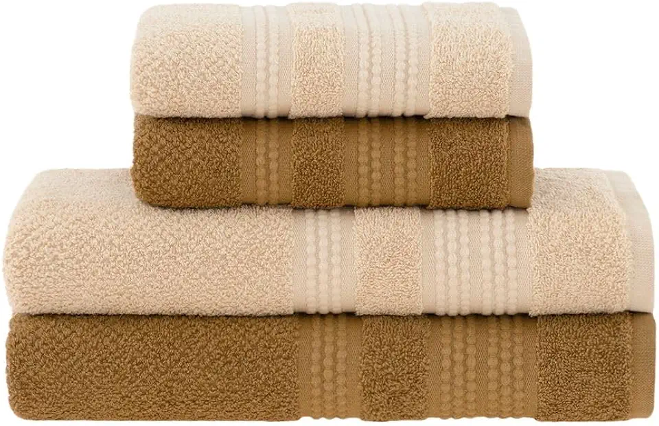 Jogo de Toalhas Buddemeyer Frape Dots Banho Bege/Caramelo 4 peças