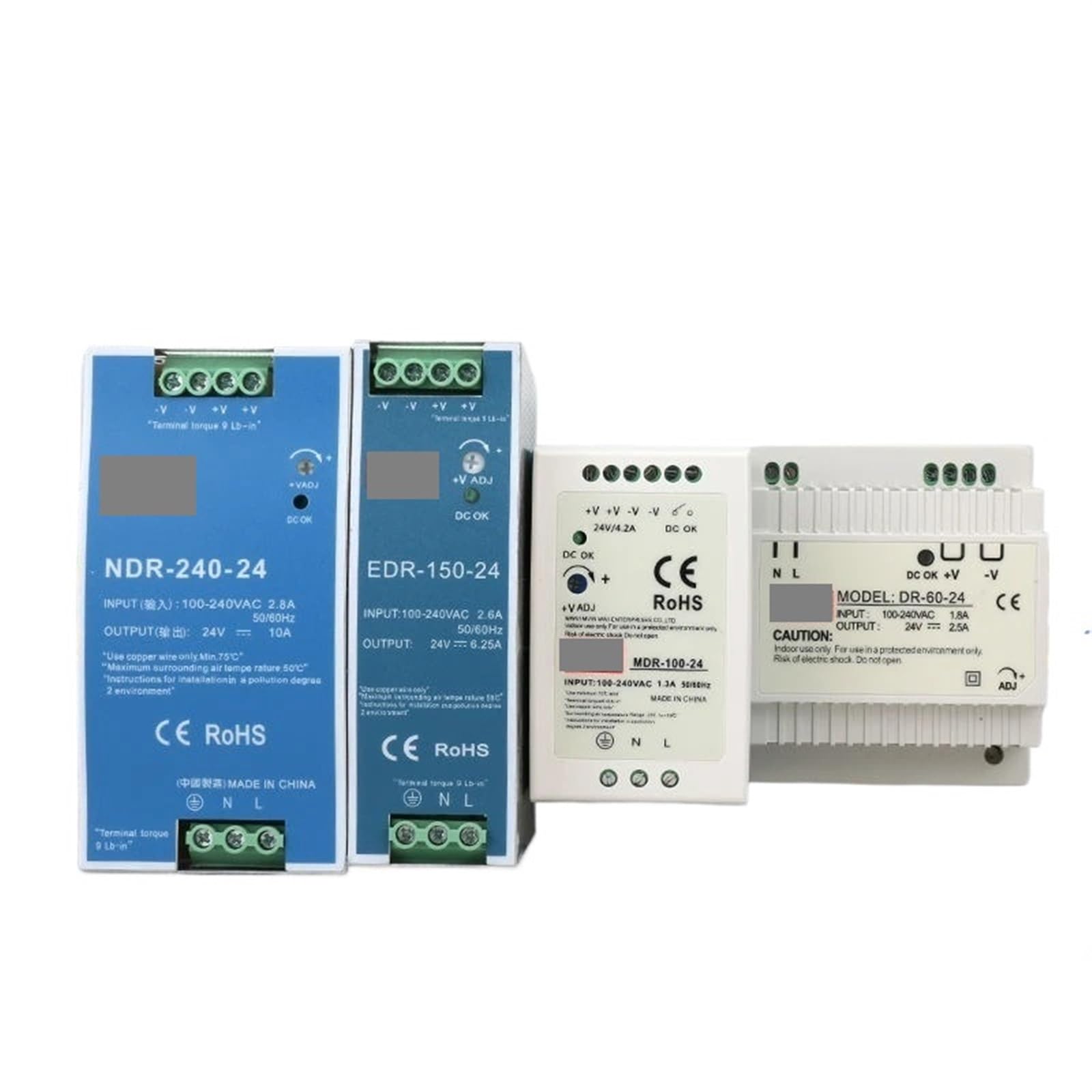 FCARUMIQP Rail Mounted Switch Power Supply NDR-75 120 150 240W-12 24V 48V Output Industrial 1Pcs