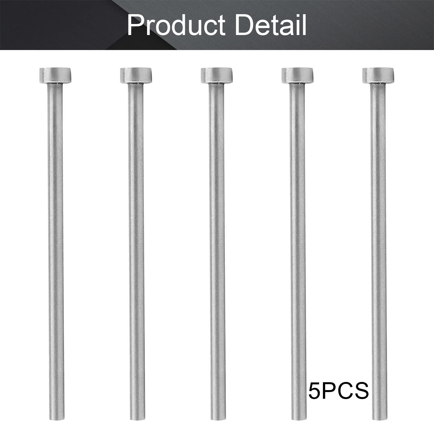 Utoolmart 5Pcs Steel Ejector Pin Punches - 3/16 Inch Round Tip 4 Inch Long For Mechanical Work