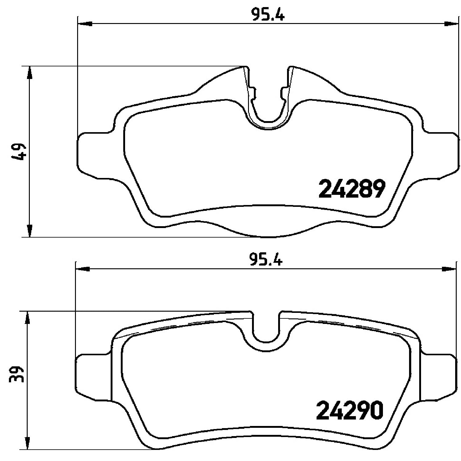 Brembo P 06 052 - Pastiglia Freno - Posteriore | Compatibile con: MINI MINI, Cabriolet, CLUBMAN, CLUBVAN, Coupe, Roadster