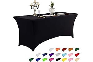 6FT Spring Tablecloth, Fitted Table Cover for Rectangular Tables, Washable Spandex Tablecloth,...