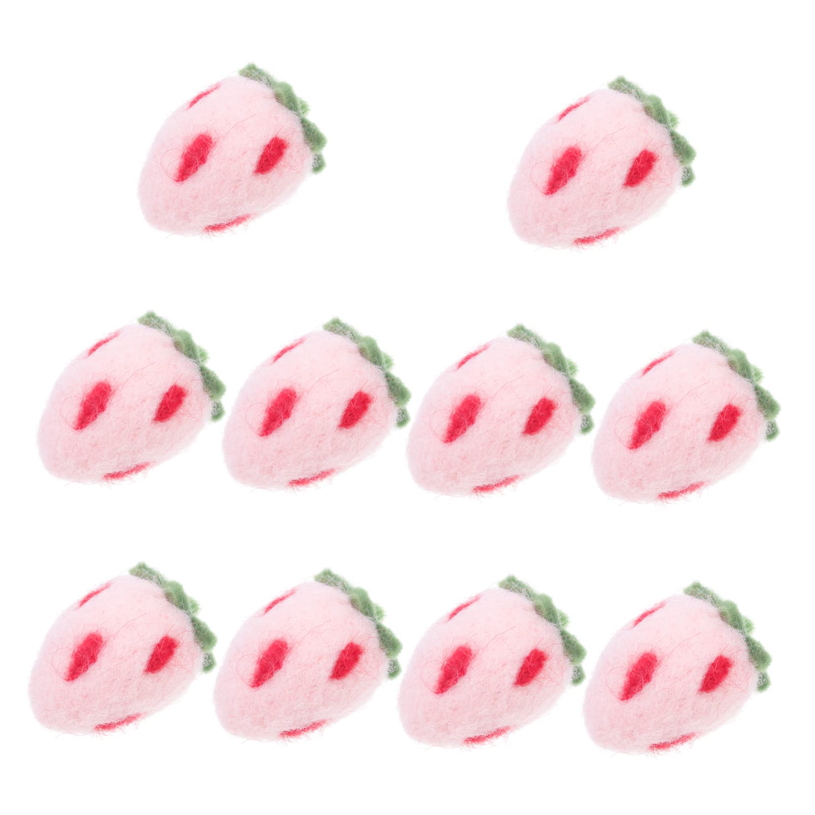 Beatifufu Strawberry Felt Crafts Set 10pcs Handmade Wool Felt Shapes for Boys and Girls DIY Decorations