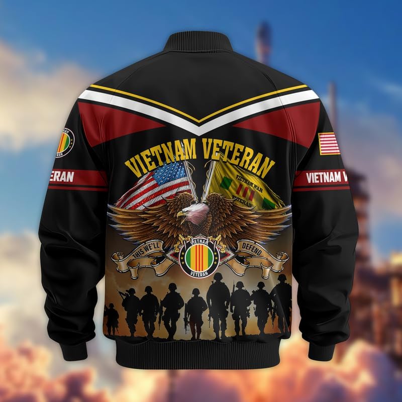 Vietnam Military Veteran Jackets - Military Bomber Jacket, Premium Waterproof Coat, Veterans Day Gift, Full Size S - 6XL - Image 2