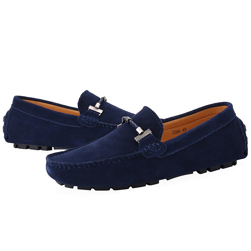 Uomo Elegante Fibbia Mocassini Comfort Scamosciato Scarpe di Guida Moda Pantofole